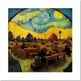 Starry Night in Mos Eisley Tatooine Posters and Art